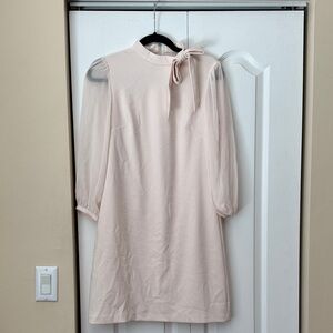 Elegant Pink Dress with Sheer Sleeves Calvin Klein